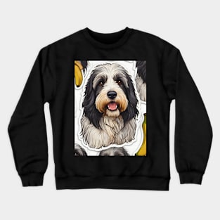 Cute Bearded Collie Banana Pattern Crewneck Sweatshirt